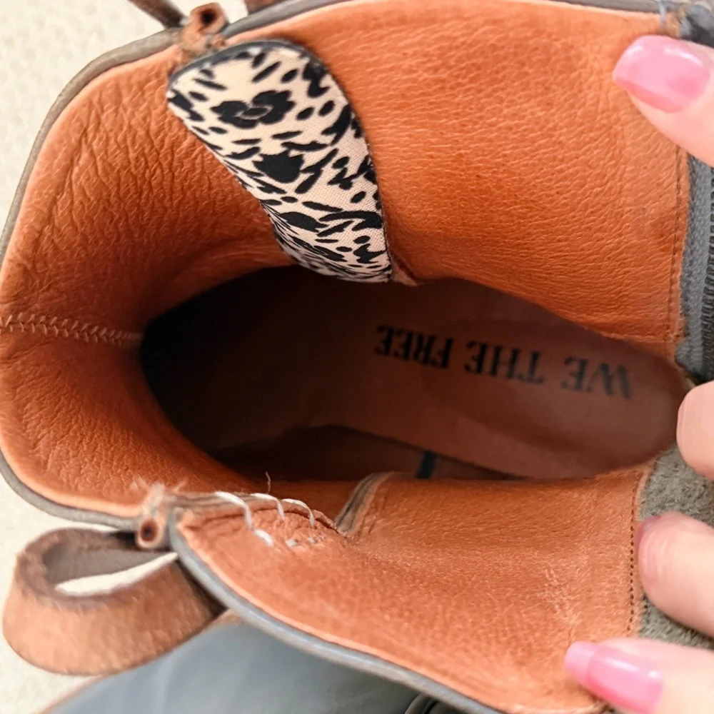 We the Free Wesley Ankle Boots grey blue western 37 Free People - Picture 9 of 11